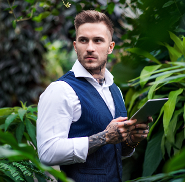 Man in Garden